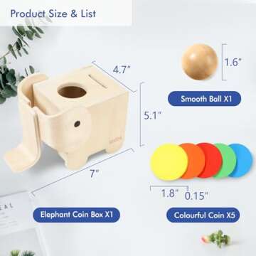iGRATENS Montessori Coin Box Toy for Babies 6-12 Months