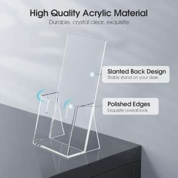 MaxGear 4" Acrylic Brochure Holders - Durable Display Solution