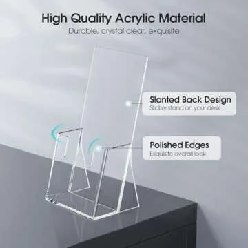 MaxGear 4" Acrylic Brochure Holders - Durable Display Solution