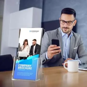 MaxGear 4" Acrylic Brochure Holders - Durable Display Solution