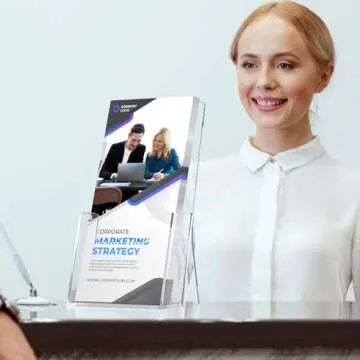 MaxGear 4" Acrylic Brochure Holders - Durable Display Solution