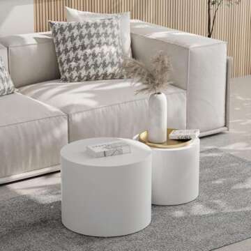 Durable KEVINSPACE Nesting Coffee Table Set for Small Spaces