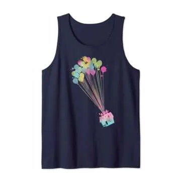 Disney Pixar Up Water Color House Balloons Tank Top