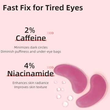 Dr. Pure Under Eye Patches for Puffiness: Caffeine Eye Mask for Dark Circles and Puffy Eyes with Nia...