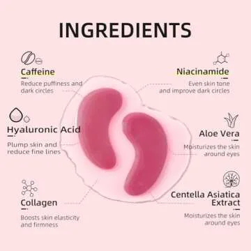 Dr. Pure Under Eye Patches for Puffiness: Caffeine Eye Mask for Dark Circles and Puffy Eyes with Niacinamide Hyaluronic Acid - Smooth Wrinkles Reduce Eye Bags Undereye Gel Pad (50 Pairs)