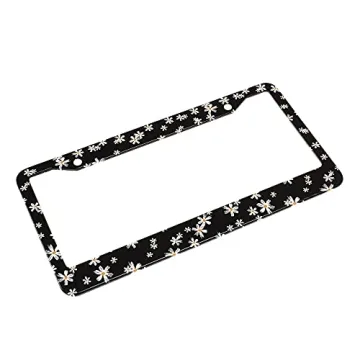 Beabes Elegant Flower License Plate Frame for Cars