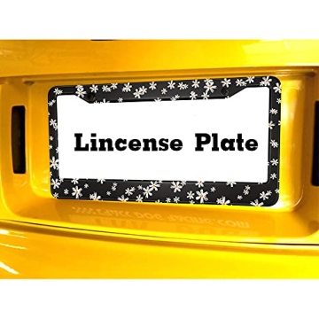 Beabes Elegant Flower License Plate Frame for Cars
