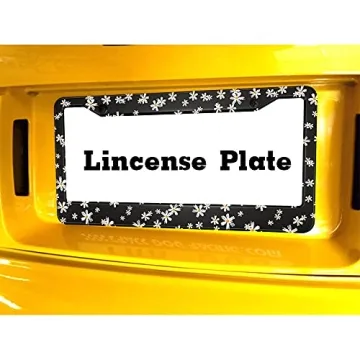 Beabes Elegant Flower License Plate Frame for Cars