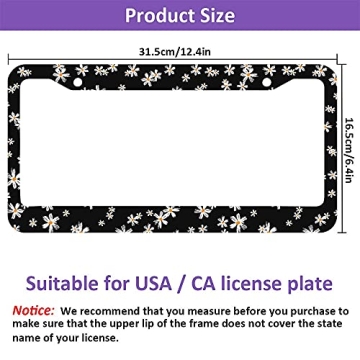 Beabes Elegant Flower License Plate Frame for Cars