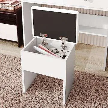 LECEVOCY Makeup Vanity with LED Mirror and Power Outlet