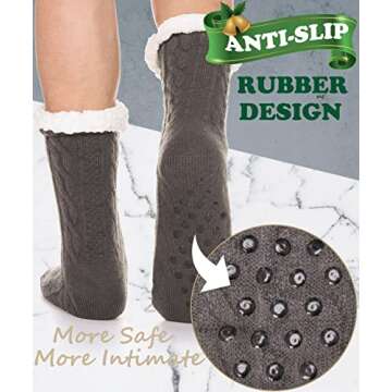 EBMORE Mens Slipper Fuzzy Socks Winter Cozy Fluffy Cabin Warm Fleece Soft Comfy Sherpa Thick Hospita...