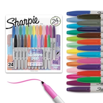 Sharpie Electro Pop Permanent Markers - 24 Count Fine Tip Collection