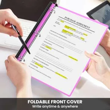 SoSortieOuch Telescoping 3 Ring Binder 1.5Inch-2 Pack, Clear View Binder Three Ring PVC-Free(Fit 8.5x11 Inches),Flexible Round Binder for School or Office Binder Use