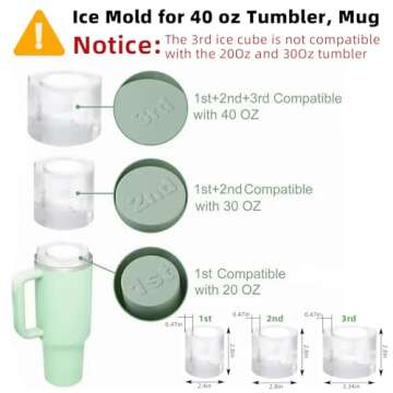 Tcamp Ice Cube Tray for 20-40 oz Tumbler Cup