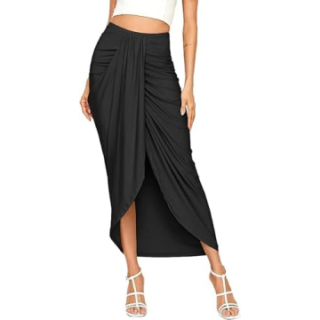 Chic SheIn High Waist Maxi Draped Skirt for Women