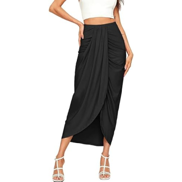 Chic SheIn High Waist Maxi Draped Skirt for Women