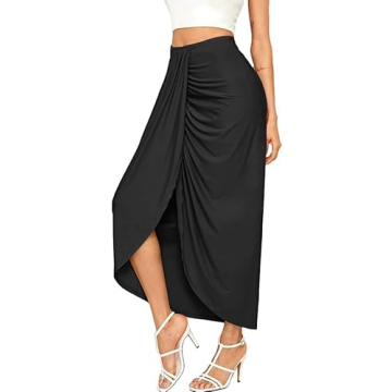 Chic SheIn High Waist Maxi Draped Skirt for Women