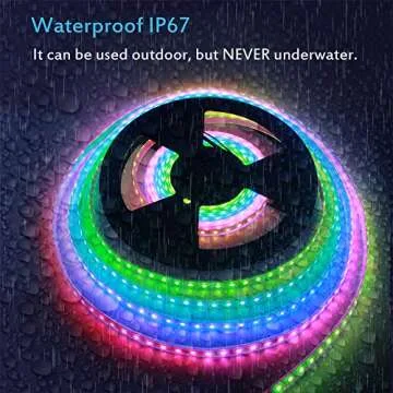 ALITOVE WS2811 Addressable RGB LED Strip Light 24V 32.8ft 600 LEDs Dream Color Programmable Digital LED Pixel Lights Rainbow Chasing Effect Light Waterproof IP67 White PCB for Raspberry Pi DIY Project