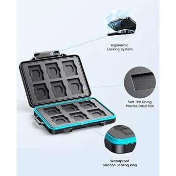 ORICO 24 Slots SD Card Case Holder Water Resistant & Anti-Shock Memory Card Case for SD/Micro SD SDXC SDHC TF Card Carrying Storage Organizer Protector Cover with Labels&Carabiner