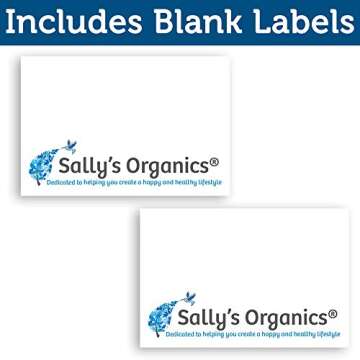Sally's Organics 4oz Empty Blue Glass Spray Bottles - Small 4 oz Misters Great for Face Spritz, Essential Oils, Beauty Solutions, and Cleaning Sprayer - Portable Atomizer Spritzer - 2 Pack