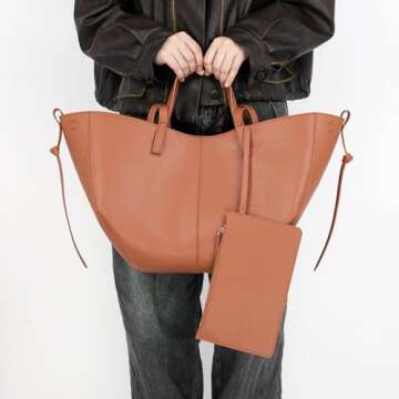 Vegan Leather Tote Handbag - Stylish & Functional Satchel for Women