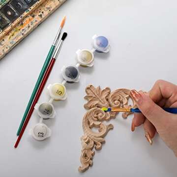 Coloch 12 Pieces Wood Appliques Onlays, Decorative Wooden Applique Carved Natural Long Trim Appliques and Onlays for Bed, Door, Cabinet, Dresser, Wardrobe, Furniture Decoration, 2 Sizes