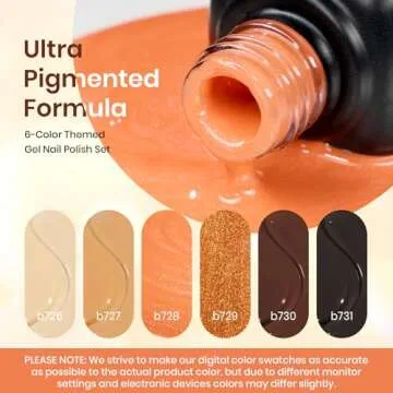 Beetles Gel Nail Polish Set - 6 Colors for Fall Fun