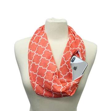 Pop Fashion Quatrefoil Pattern Infinity Scarf for Women - Lightweight, Comfortable Travel Scarf with...
