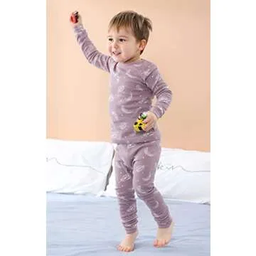 Owlivia 100% Organic Cotton Baby Long Sleeve Pajama Sets, Toddler Boy Girl 2-Piece Sleepwear(4 Years...