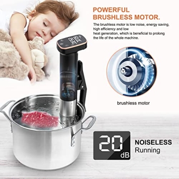 OOIIOR 1100W Sous Vide Machine Ultra-quiet IPX7 Waterproof