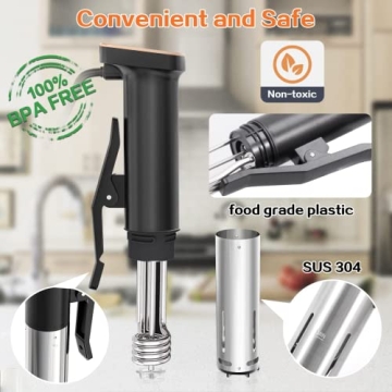 OOIIOR 1100W Sous Vide Machine Ultra-quiet IPX7 Waterproof
