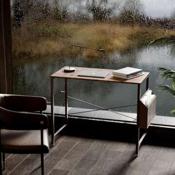 Pamray 32 Inch Computer Desk Small Spaces Desk with Storage Bag for Bedroom Writing and Home Office ...