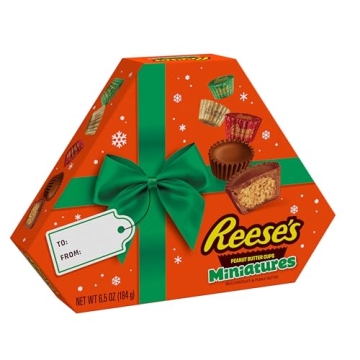 REESE'S Miniatures Milk Chocolate Peanut Butter Cups, Christmas Candy Gift Box, 6.5 oz