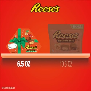 REESE'S Miniatures Milk Chocolate Peanut Butter Cups, Christmas Candy Gift Box, 6.5 oz
