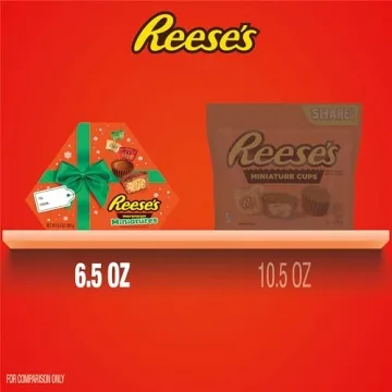 REESE'S Miniatures Milk Chocolate Peanut Butter Cups, Christmas Candy Gift Box, 6.5 oz