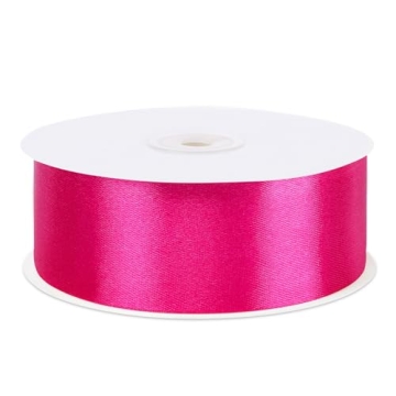 60 Yards Hot Pink Satin Ribbon for Crafting and Decor