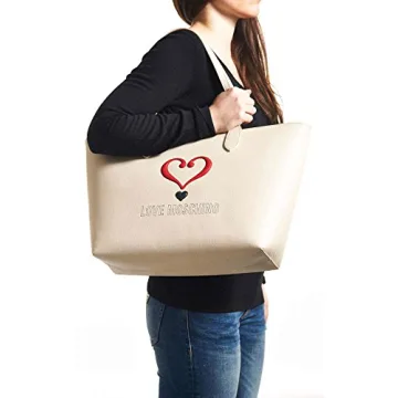 Stylish Love Moschino Ivory Tote Handbag for Women