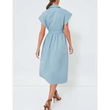 Fenclushy Women's Stylish Casual Maxi Dress with Pockets