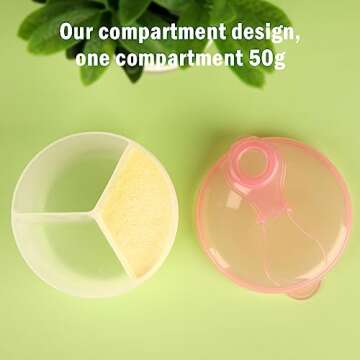 Accmor Baby Formula Dispenser On The Go, Formula Container to Go, Non-Spill Rotating Three-Compartment Formula Dispenser and Snack Storage Container for Infant Toddler Traveling