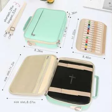 Bible Cover with Handles & Shoulder Strap, Bible Case for Women Zippered Bible Carrying Case for Girls, Bible Covers Large Size, Christian Gifts (Green)