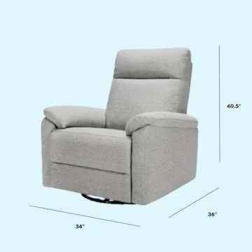 DaVinci Suzy Glider Recliner Nursery Chair - Glider Rocking Chair for Nursery and Living Room - GREENGUARD Gold, FSC & Certi-PUR US Certified - 360° Swivel Rocker Recliner Chair (Frost Grey)