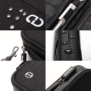 dayday® Passport Holder for Travel Family - RFID Blocking Travel Wallet Organizer Bag for Documents - Water-Resistant Passport Wallet with Wrist Strap, Up to 4 Passports - 8.7 x 4.7 x 1.2 Inches