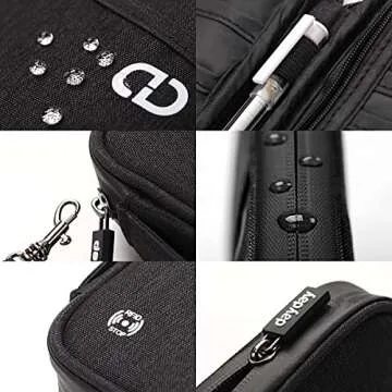 dayday® Passport Holder for Travel Family - RFID Blocking Travel Wallet Organizer Bag for Documents - Water-Resistant Passport Wallet with Wrist Strap, Up to 4 Passports - 8.7 x 4.7 x 1.2 Inches