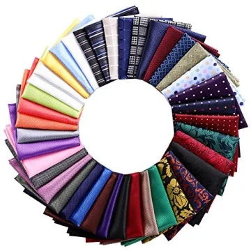 Jeatonge 40 Pack Assorted Pocket Squares for Men - Elegant Handkerchiefs with Holder