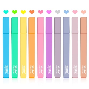 Vitoler 10Pcs Aesthetic Highlighters - No Bleed Candy & Morandi Colors for Journaling and School Sup...