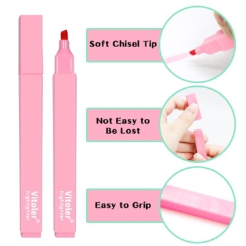 Vitoler 10Pcs Aesthetic No Bleed Highlighters for School