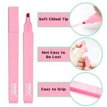 Vitoler 10Pcs Aesthetic No Bleed Highlighters for School