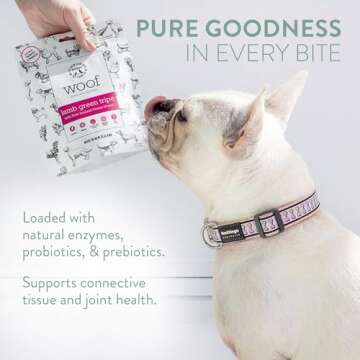 The New Zealand Natural Pet Food Co. WOOF Freeze Dried Dog Treats - Lamb Green Tripe, High Protein, Large & Small Dog, Topper or Dog Treat - 1.4 oz