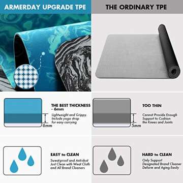 AIMERDAY Eco-Friendly Non Slip Yoga Mat for All Fitness Needs