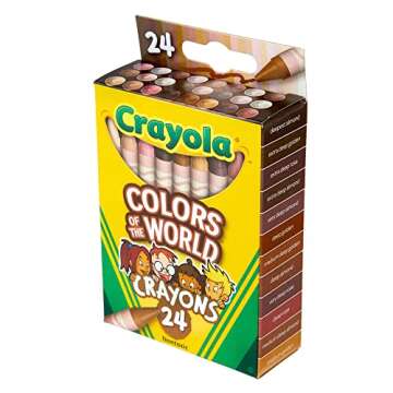 Crayola Crayons 24 Count - Colors of The World, Skin Tone Crayons, 24 Colors
